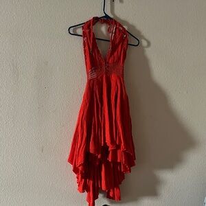 Free People Red Backless Dress